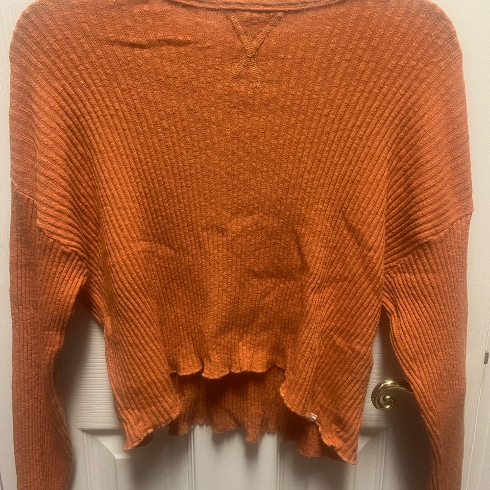 Cozy Orange Ribbed Sweater